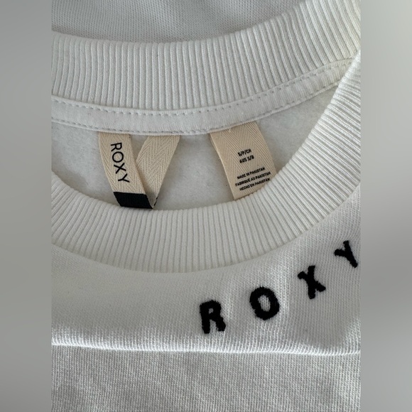 Roxy Women's White Cropped Sweatshirt - Picture 6 of 11